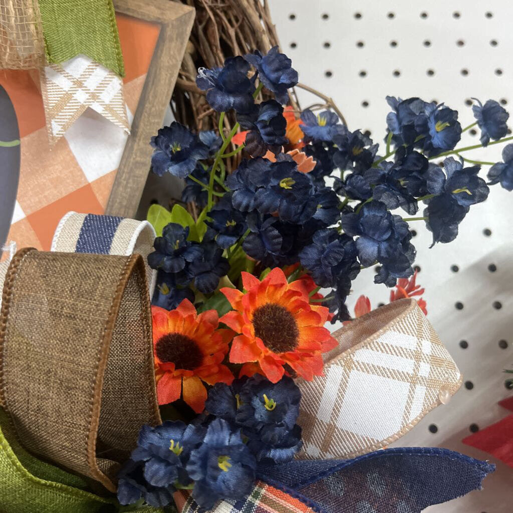 BLUE PUMPKIN WREATH