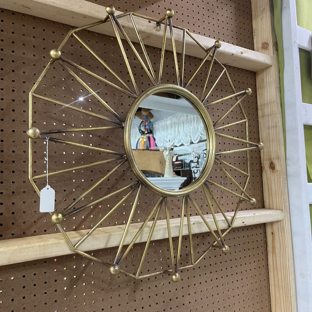 Gold Atomic Wall Mirror
