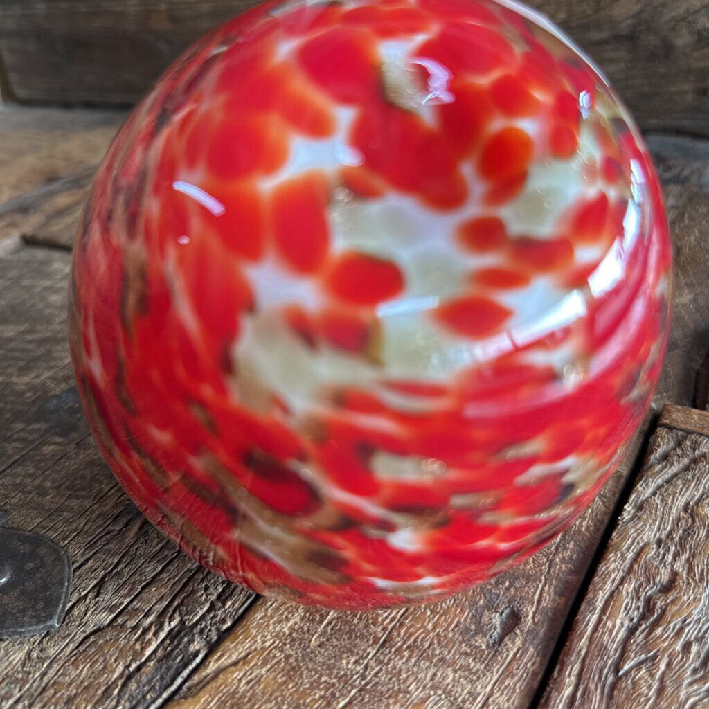 Red Gold Specked Art Glass Apple
