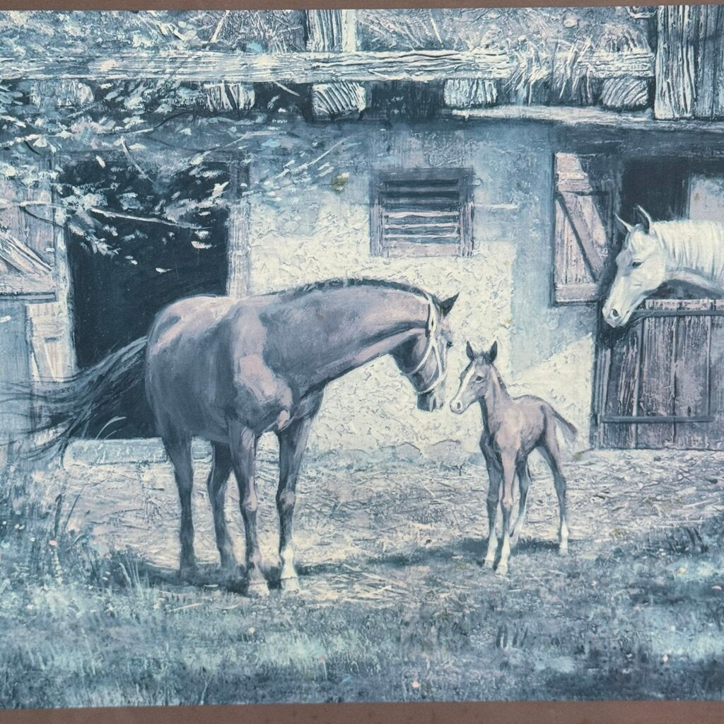 Framed Horse Family Wall Art