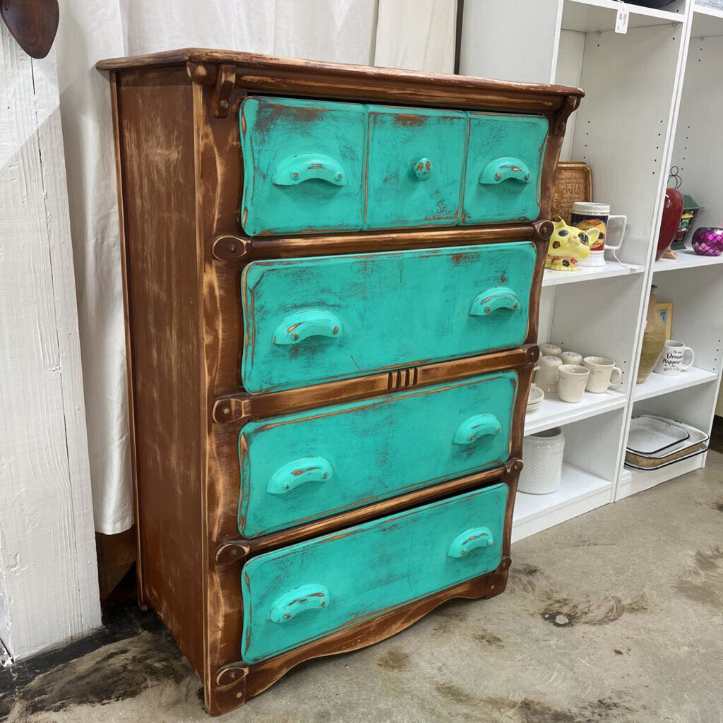 Rustic Wood 4 Drawer Chest of Drawer