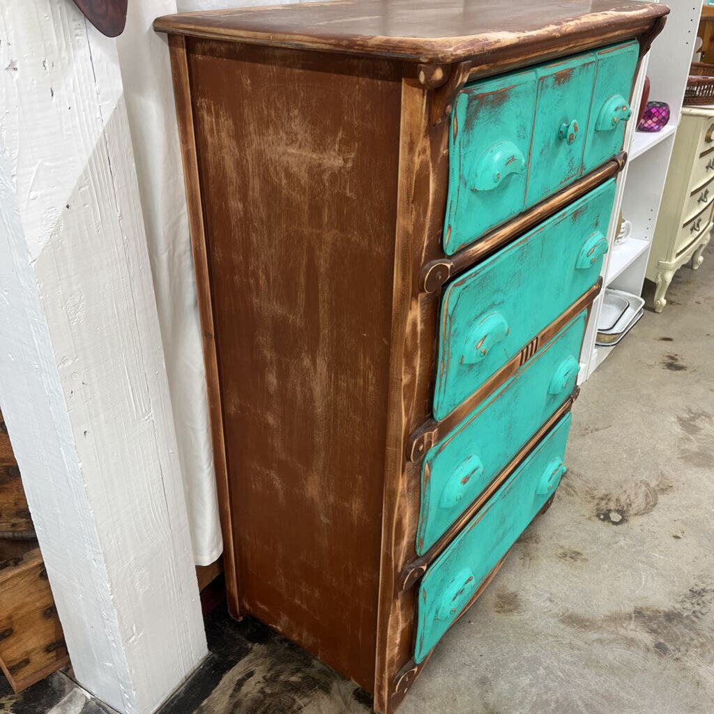 Rustic Wood 4 Drawer Chest of Drawer