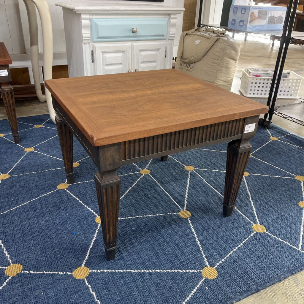 TABLE STAINED TOP BLACK LEGS