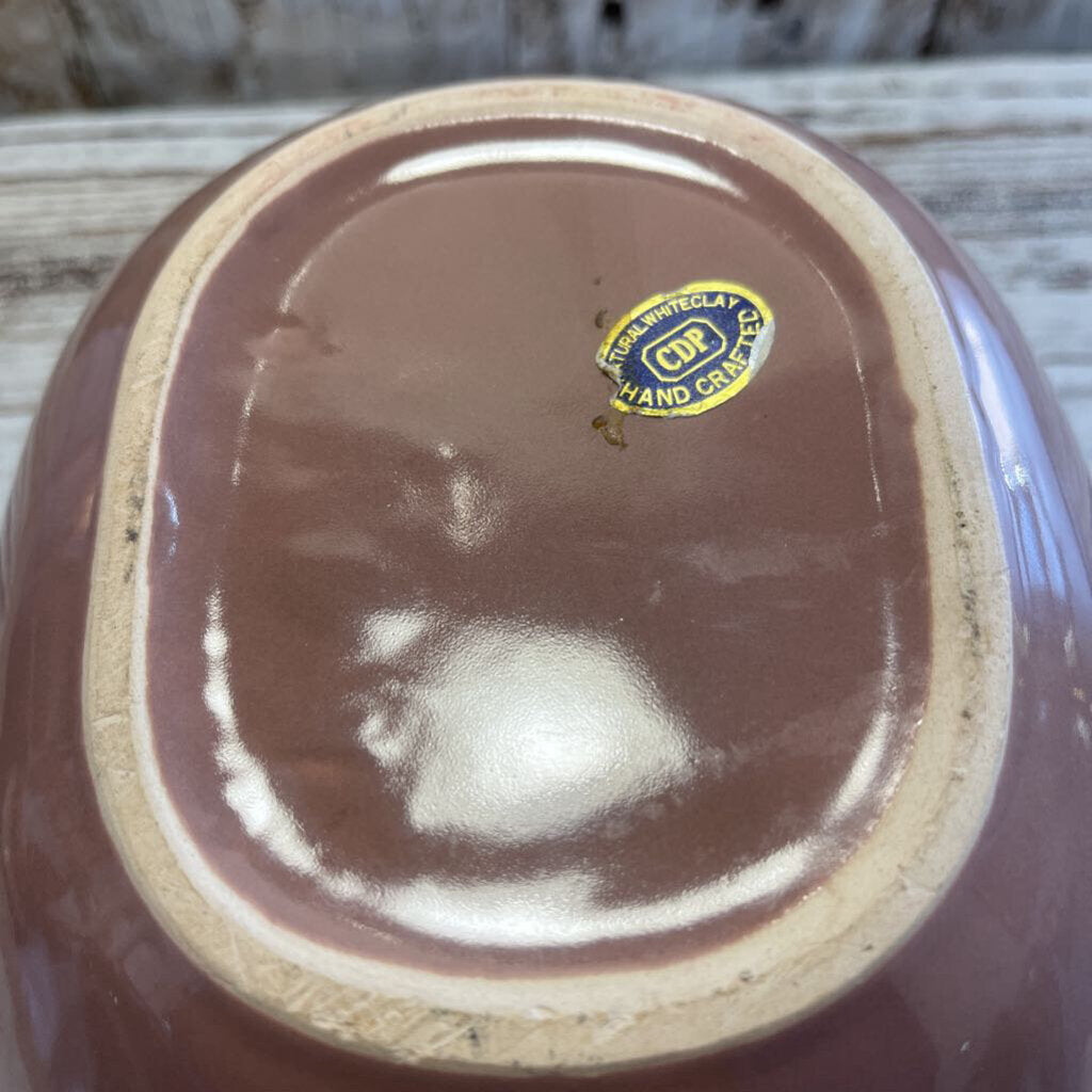 Vintage Handcrafted Salmon Oval Vase