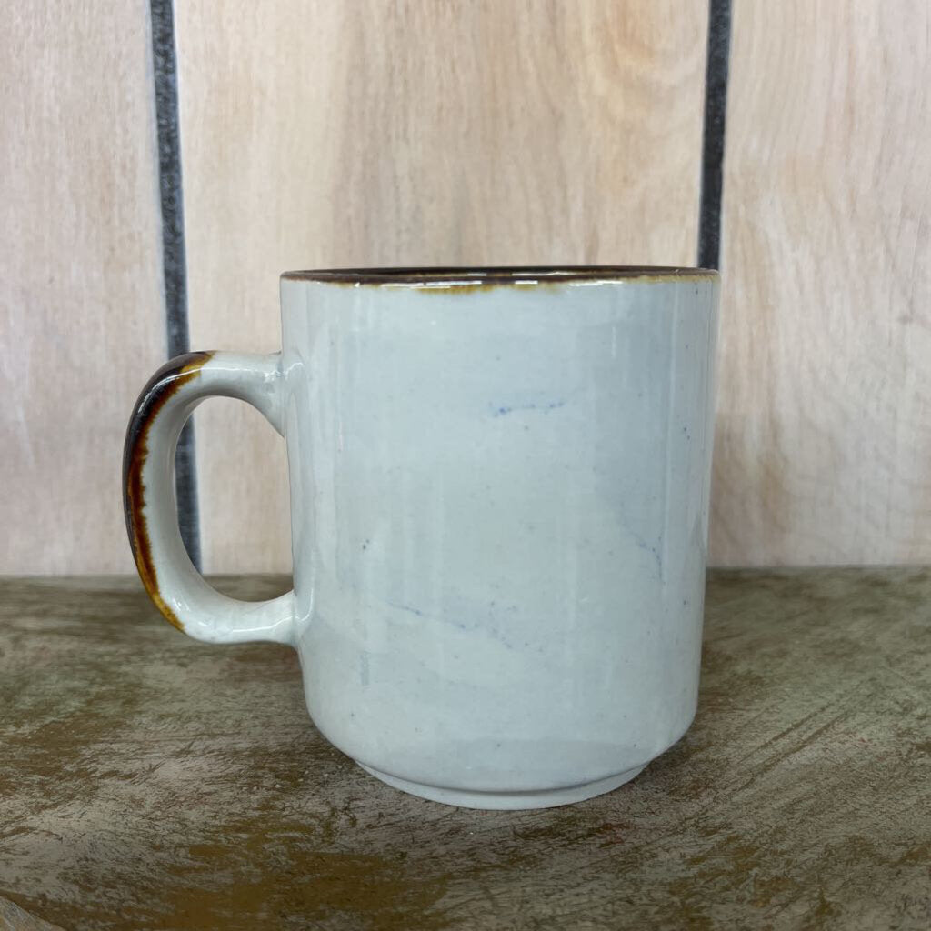 Vintage Stoneware Hand-painted Mug w/Flower