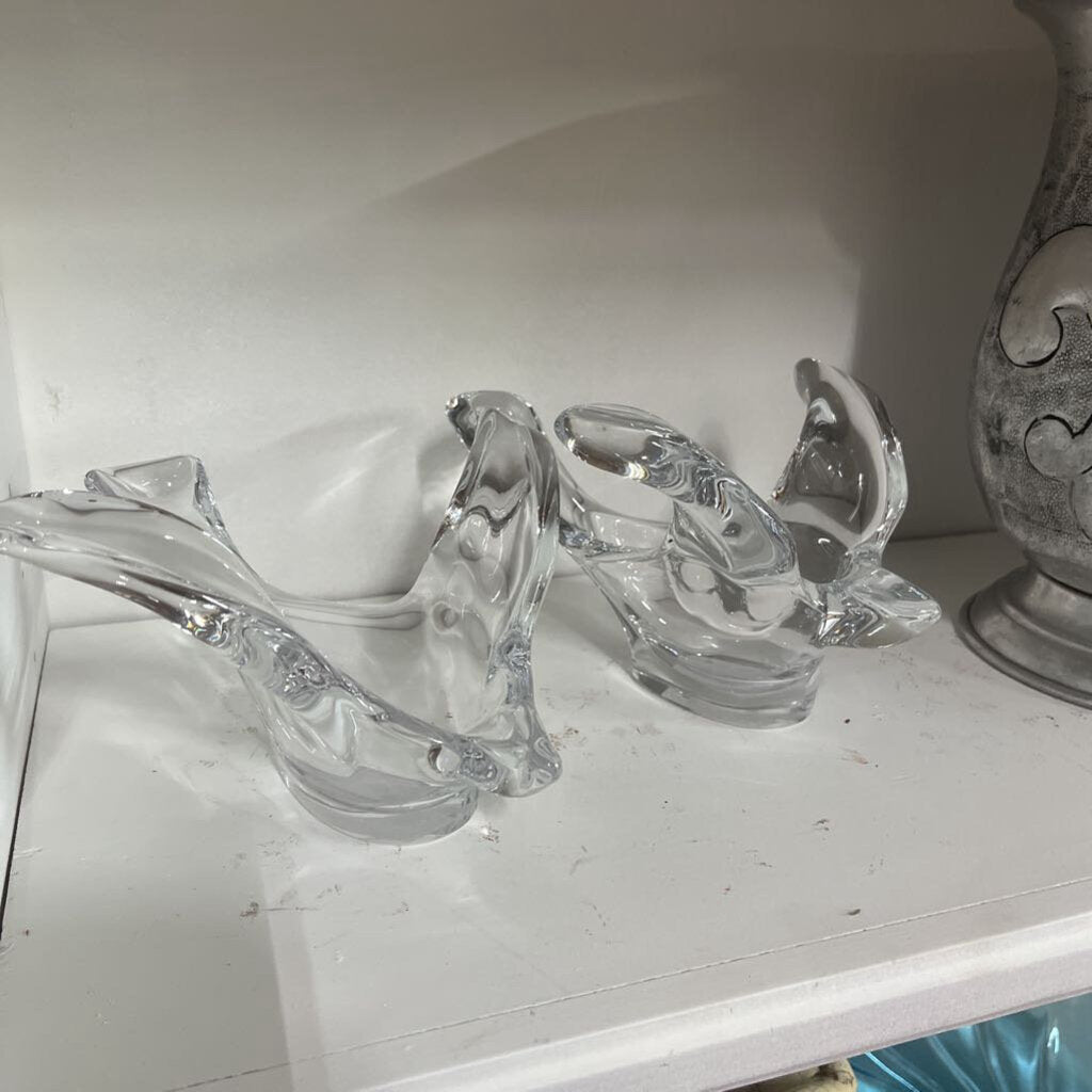 Pair Princess House Crystal Turtle Doves