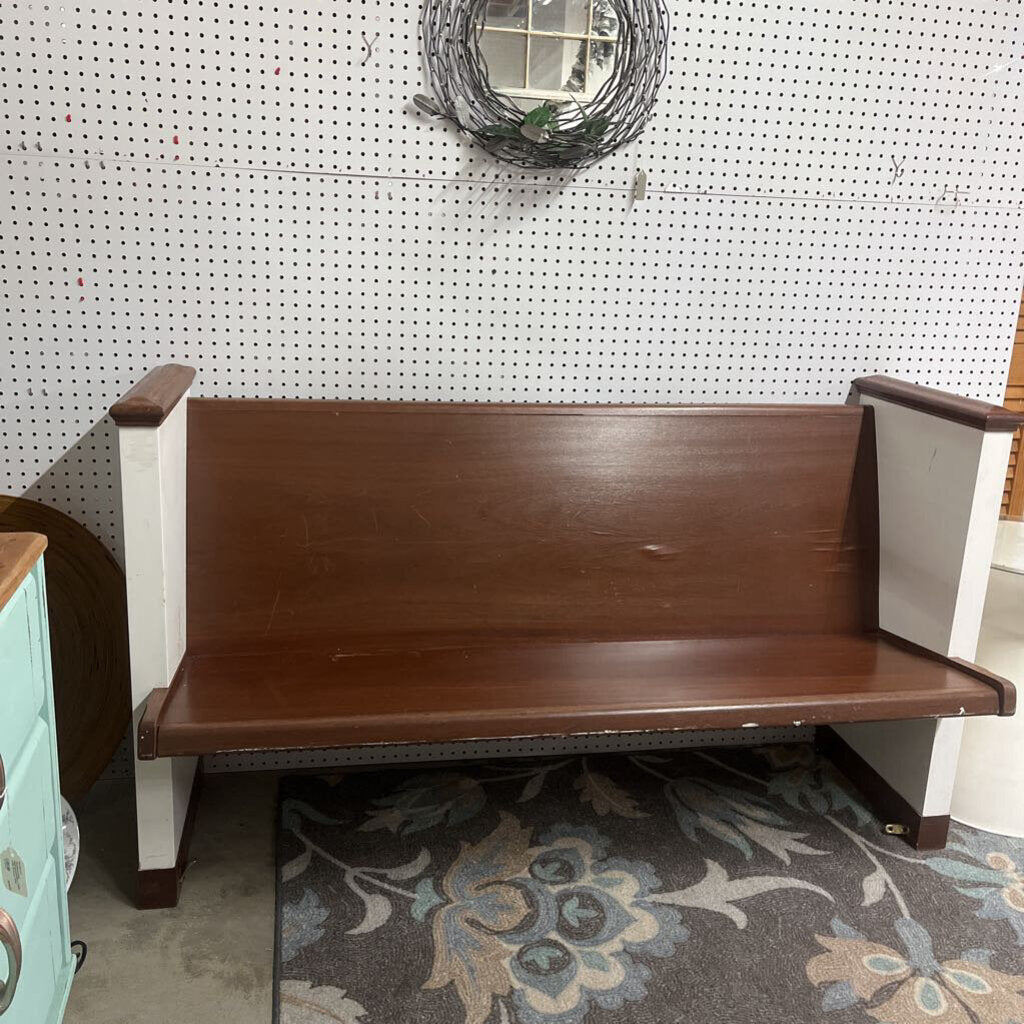 FINISHED SOLID WOOD CHURCH PEW 59.5 INCHES LONG