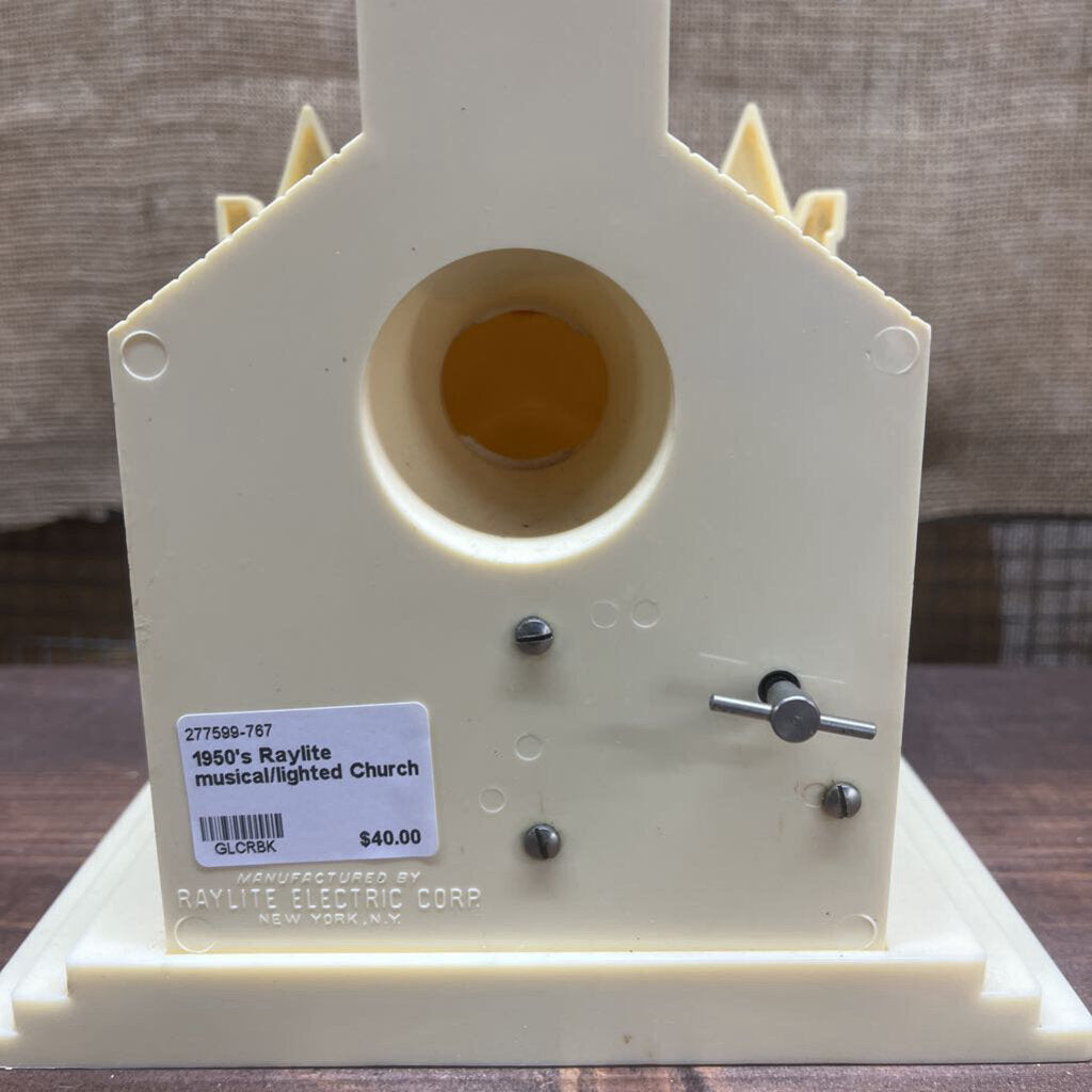 1950'S RAYLITE MUSICAL/LIGHTED CHURCH