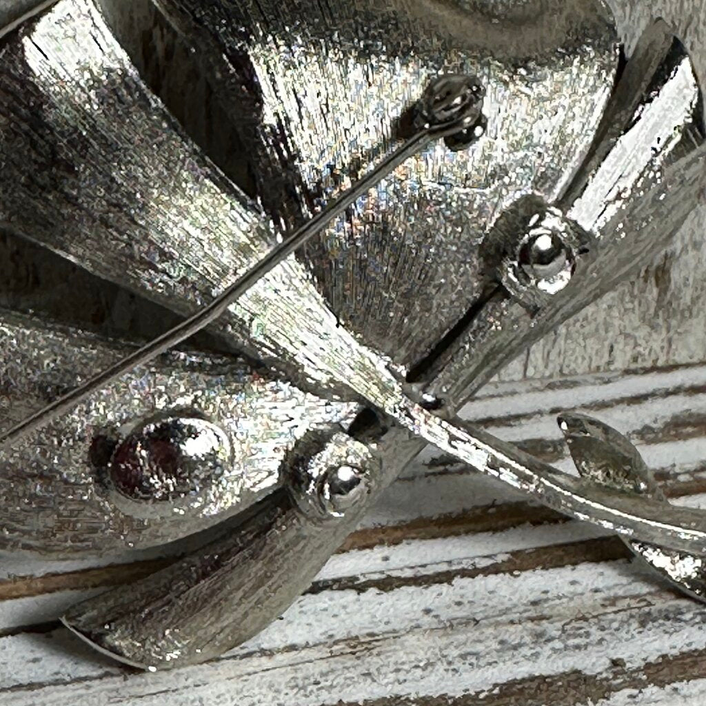 Vtg Art Nouveau Silvertone Brooch