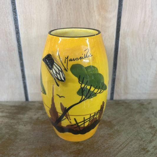 VINTAGE FRENCH ALBERT FERMAT CICADA VASE