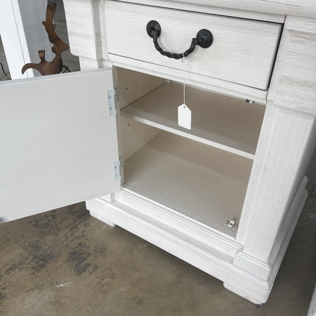 Pair of White Farmhouse Nightstands