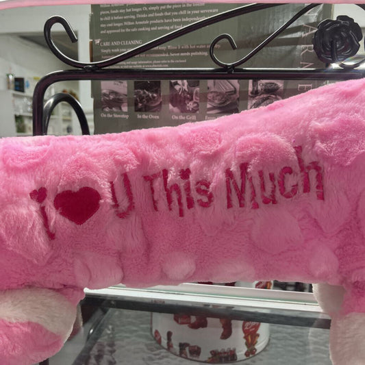 DAN DEE PLUSH PINK HEARTS DACHSHUND