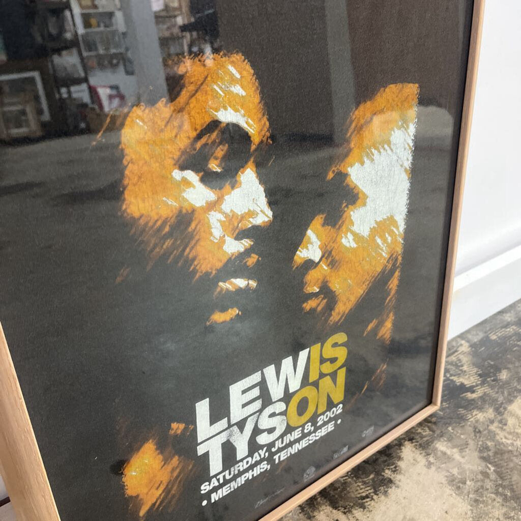 LEWIS TYSON SATURDAY, JUNE 8, 2002, MEMPHIS TN FRAMED XL SHIRT