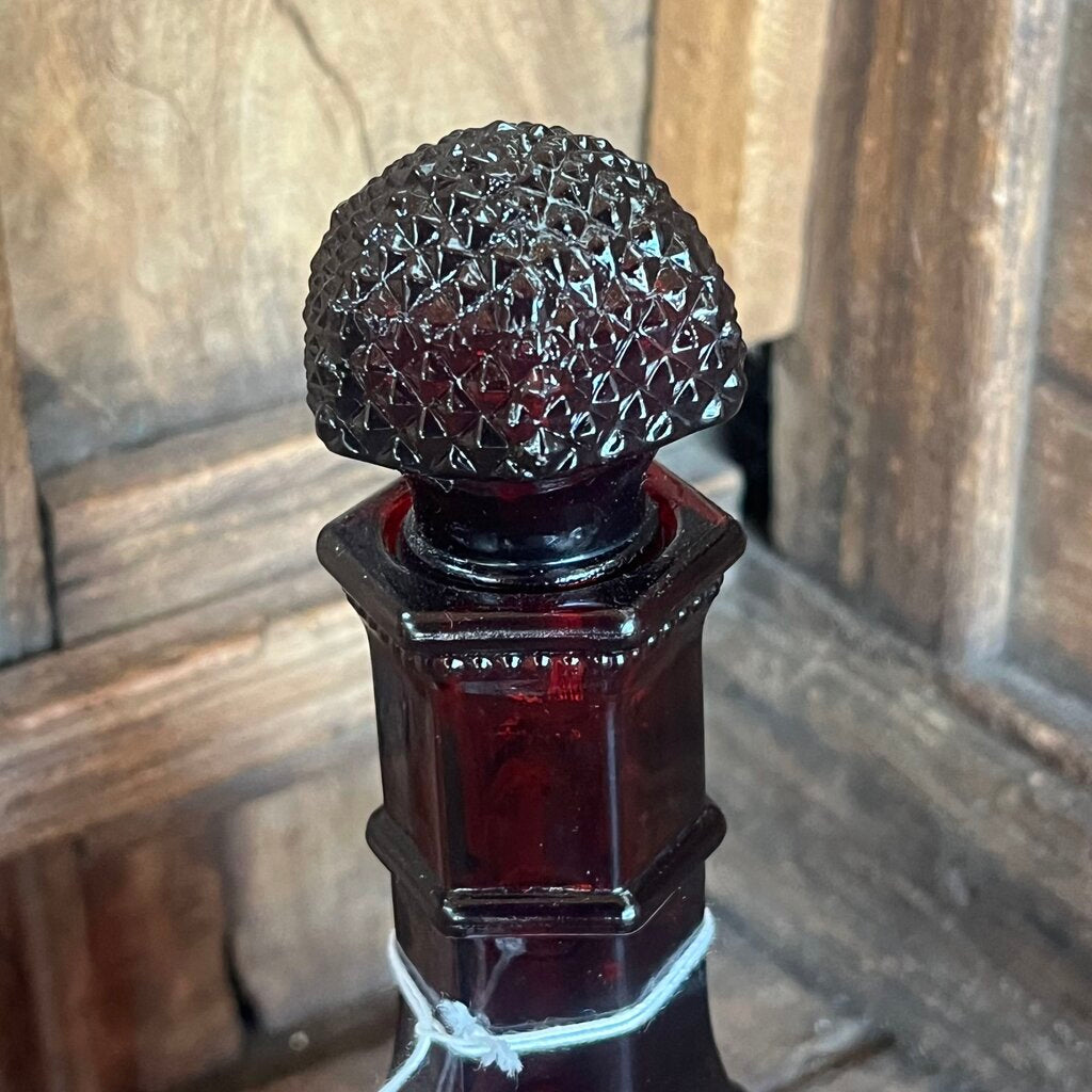 Old Ruby Red Avon Cape Cod Decanter
