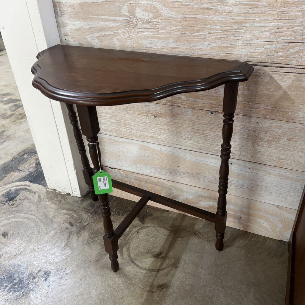 Scalloped Edge Half Moon Side Table