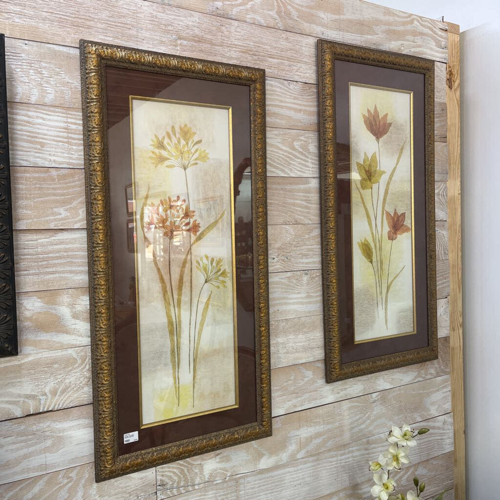A Pair of Large Flower wall art