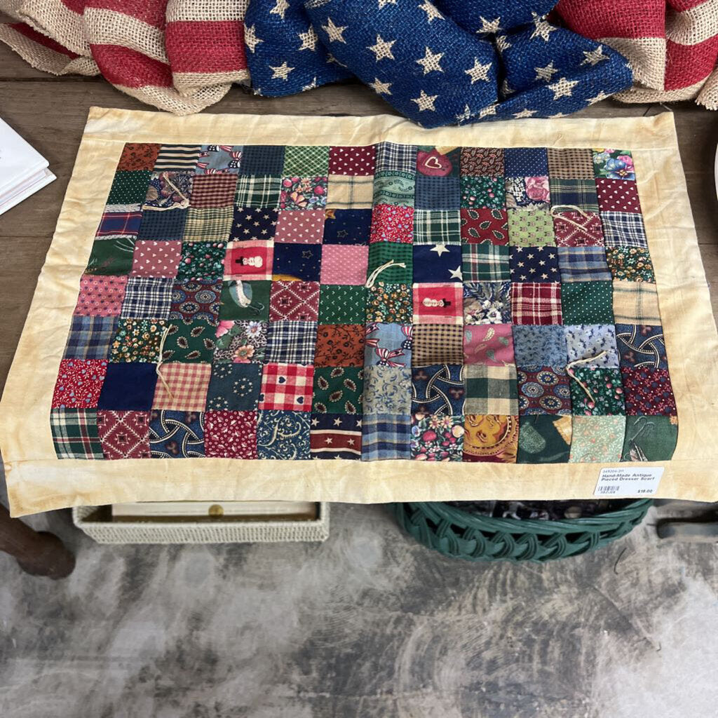 Hand-Made Antique Pieced Dresser Scarf