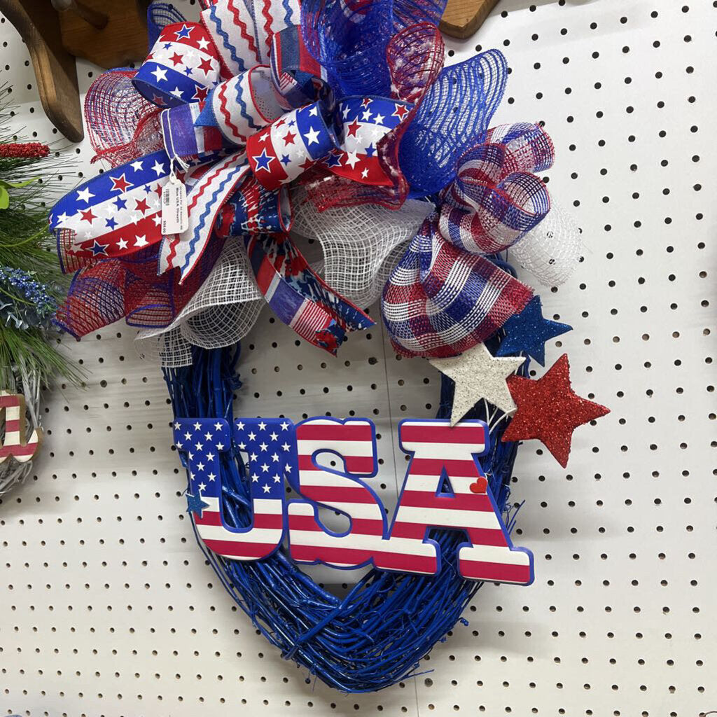 Blue USA Wreath