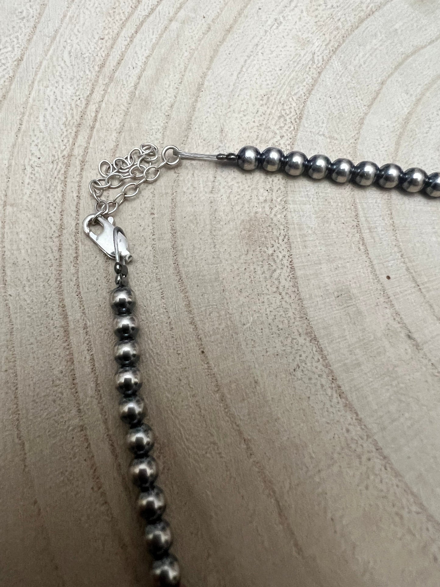 4mm Sterling Pearl choker with spiny oyster