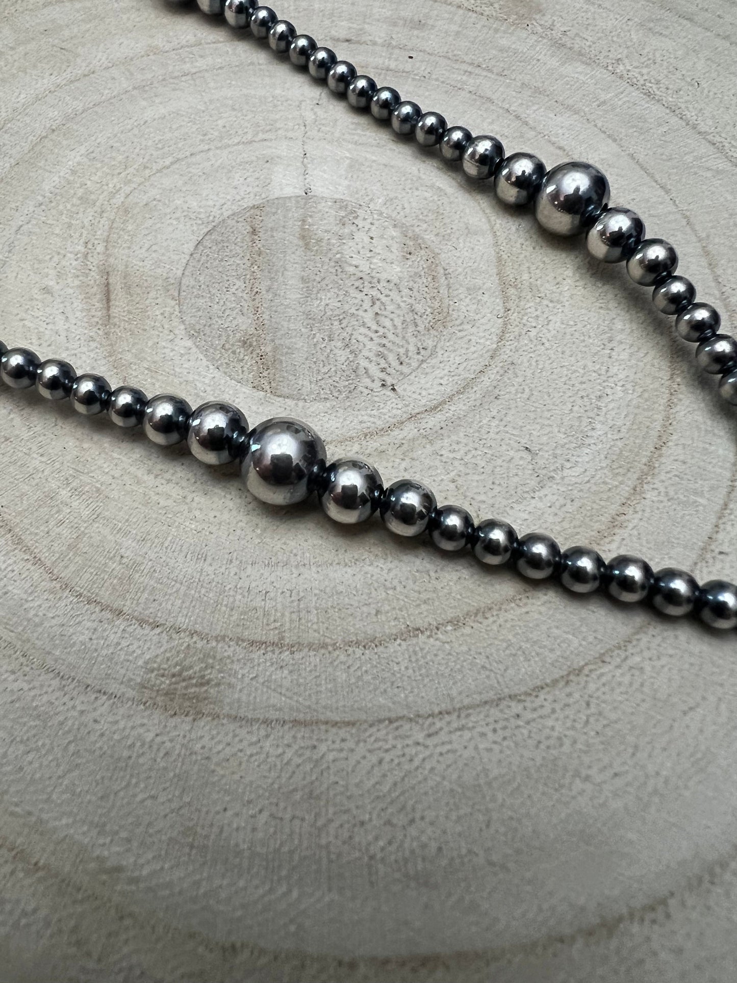 Lariat graduated sterling silver pearl necklace - 18 inch with 4 inch drop