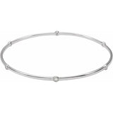 STERLING SILVER 1/4 CTW NATURAL DIAMOND BEZEL-SET BANGLE 8 BRACELET