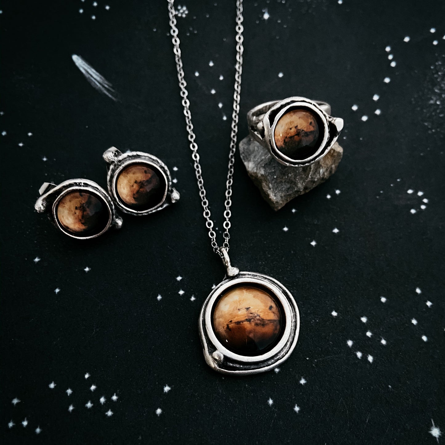 MARS JEWELRY GIFT SET - NECKLACE, EARRINGS, AND RING
