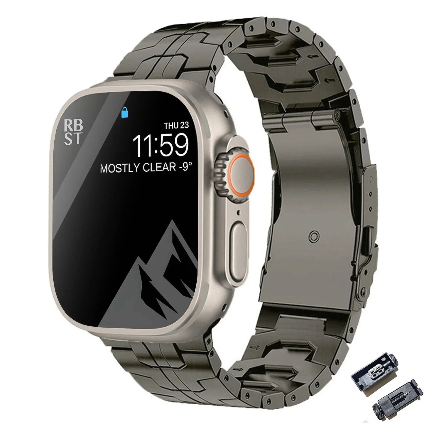 TITANIUM METAL WATCHBAND FOR APPLE WATCH IRONMAN BASIC VERSION