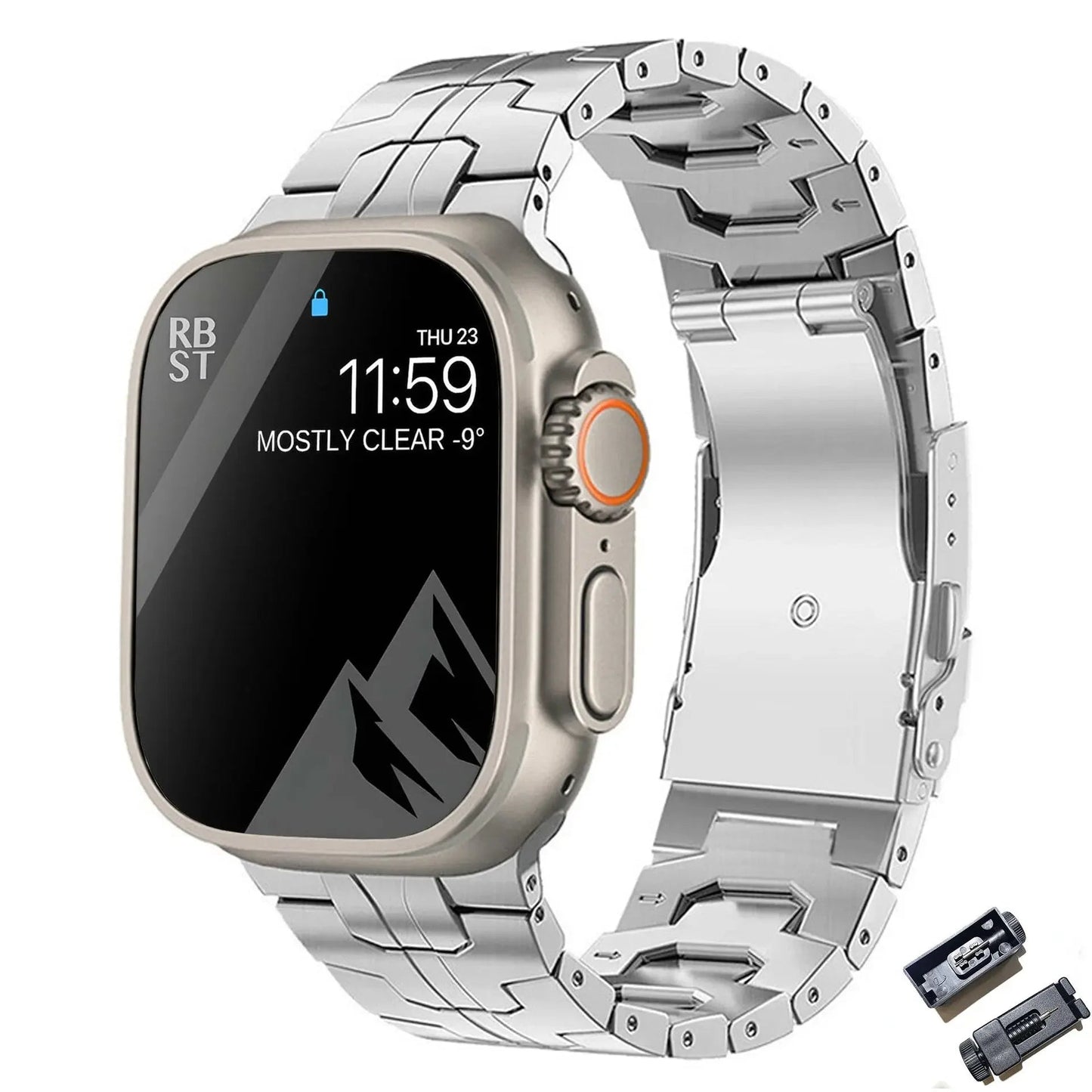 TITANIUM METAL WATCHBAND FOR APPLE WATCH IRONMAN BASIC VERSION