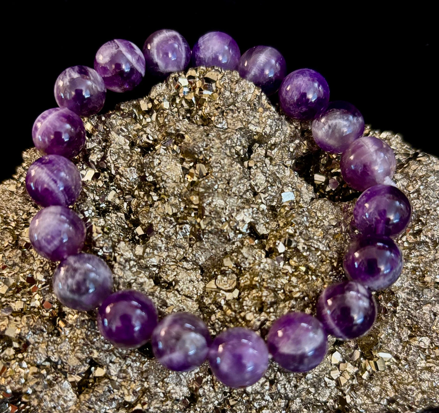 NATURAL AMETHYST HEALING BRACELET – 8MM, 10MM, OR 12MM BEADS