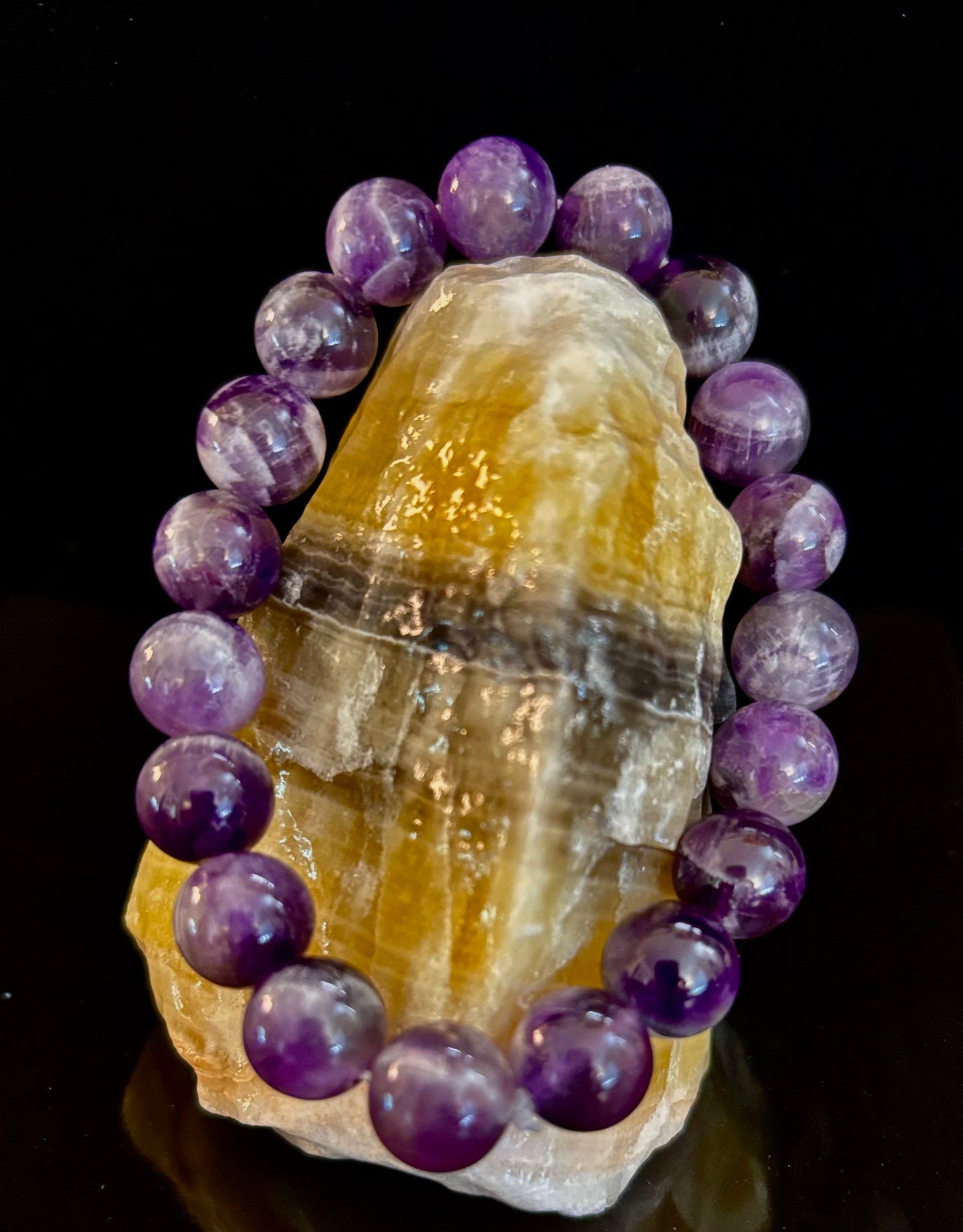 NATURAL AMETHYST HEALING BRACELET – 8MM, 10MM, OR 12MM BEADS