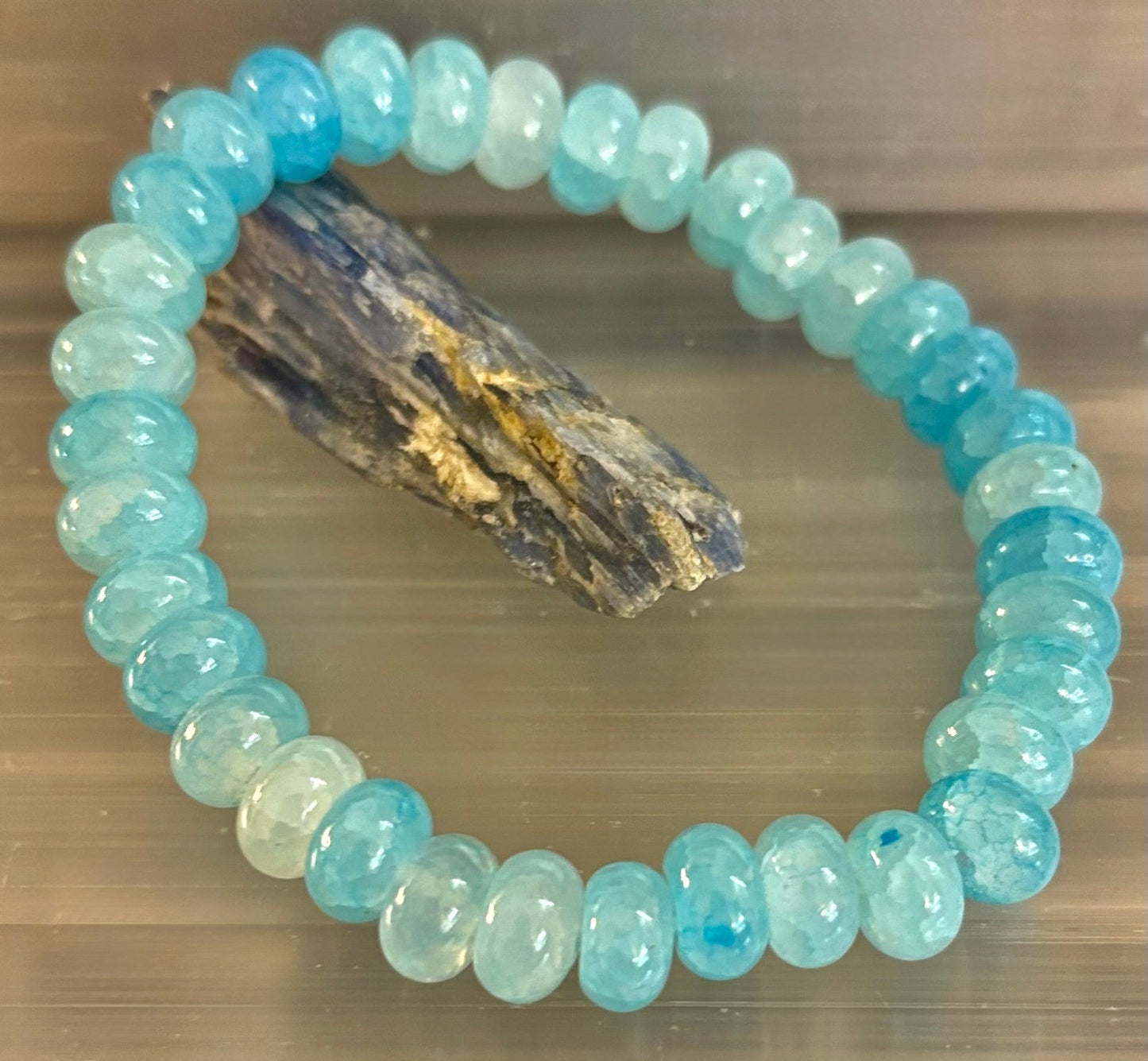 TRANQUIL STRENGTH AGATE RONDELLE BRACELET – GROUNDING ENERGY FOR EVERYDAY WEAR 🌿🖤