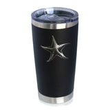 STARFISH - INSULATED COFFEE TUMBLER CUP WITH SLIDING LID - STAINLESS STEEL TRAVEL MUG - UNIQUE OCEAN GIFTS FOR WOMEN AND MEN
