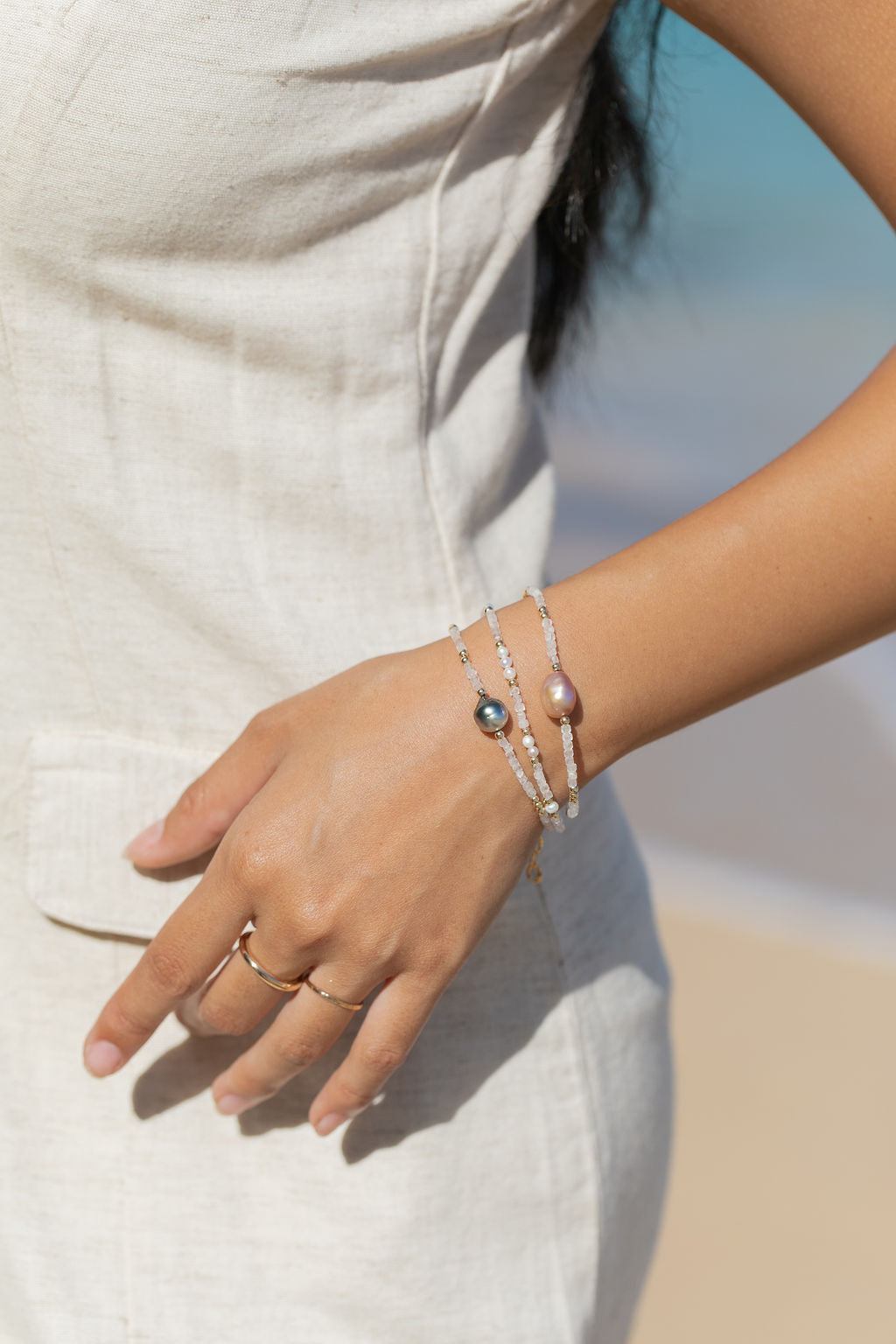 TAHITIAN PEARL AND GEMSTONE BRACELET - IOLANA
