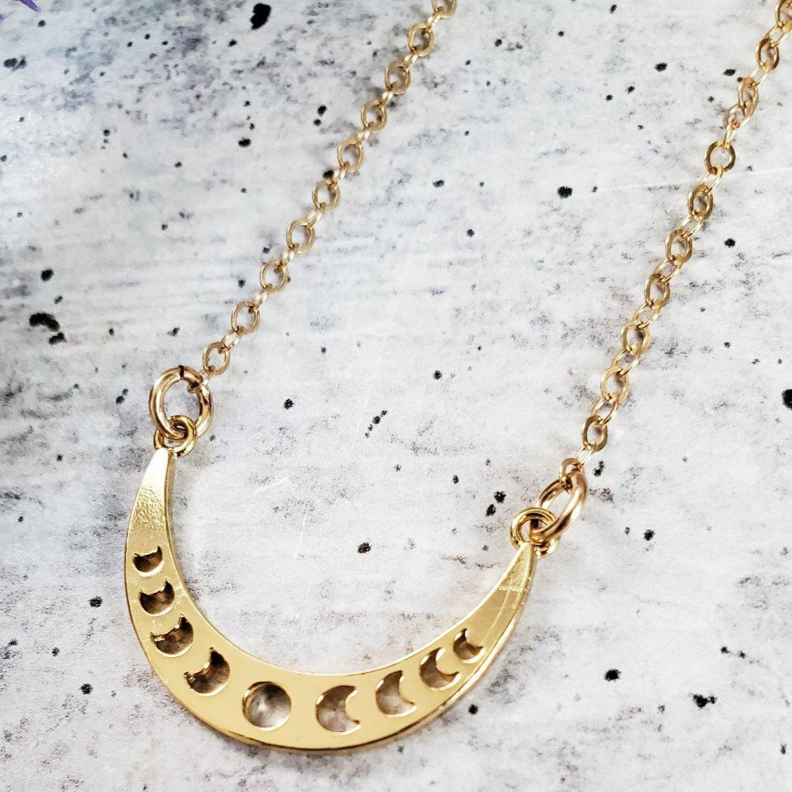 MOON PHASES GOLD LAYERING NECKLACE