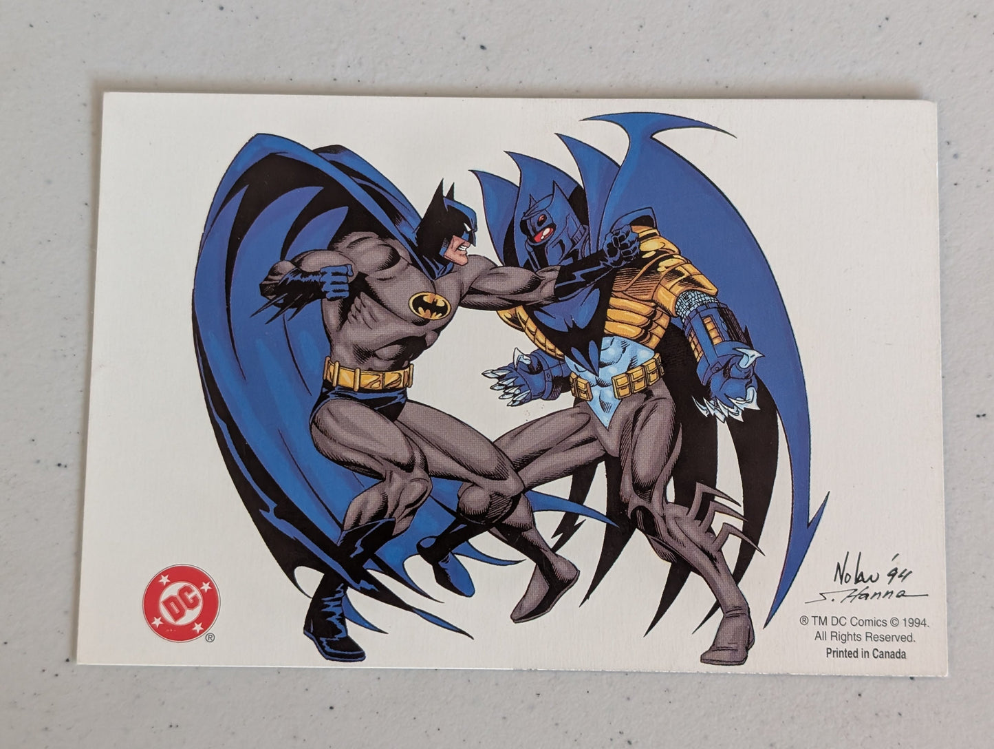 1994 DC Comics Batman Knights End Promo With Nolan Hanna signature Postcard Collectible