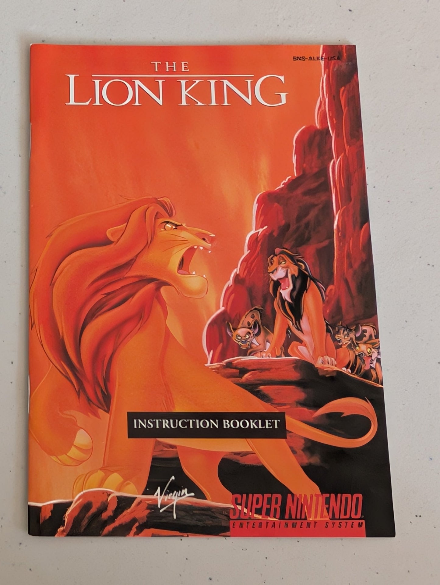 The Lion King Video game Instruction Booklet Super Nintendo