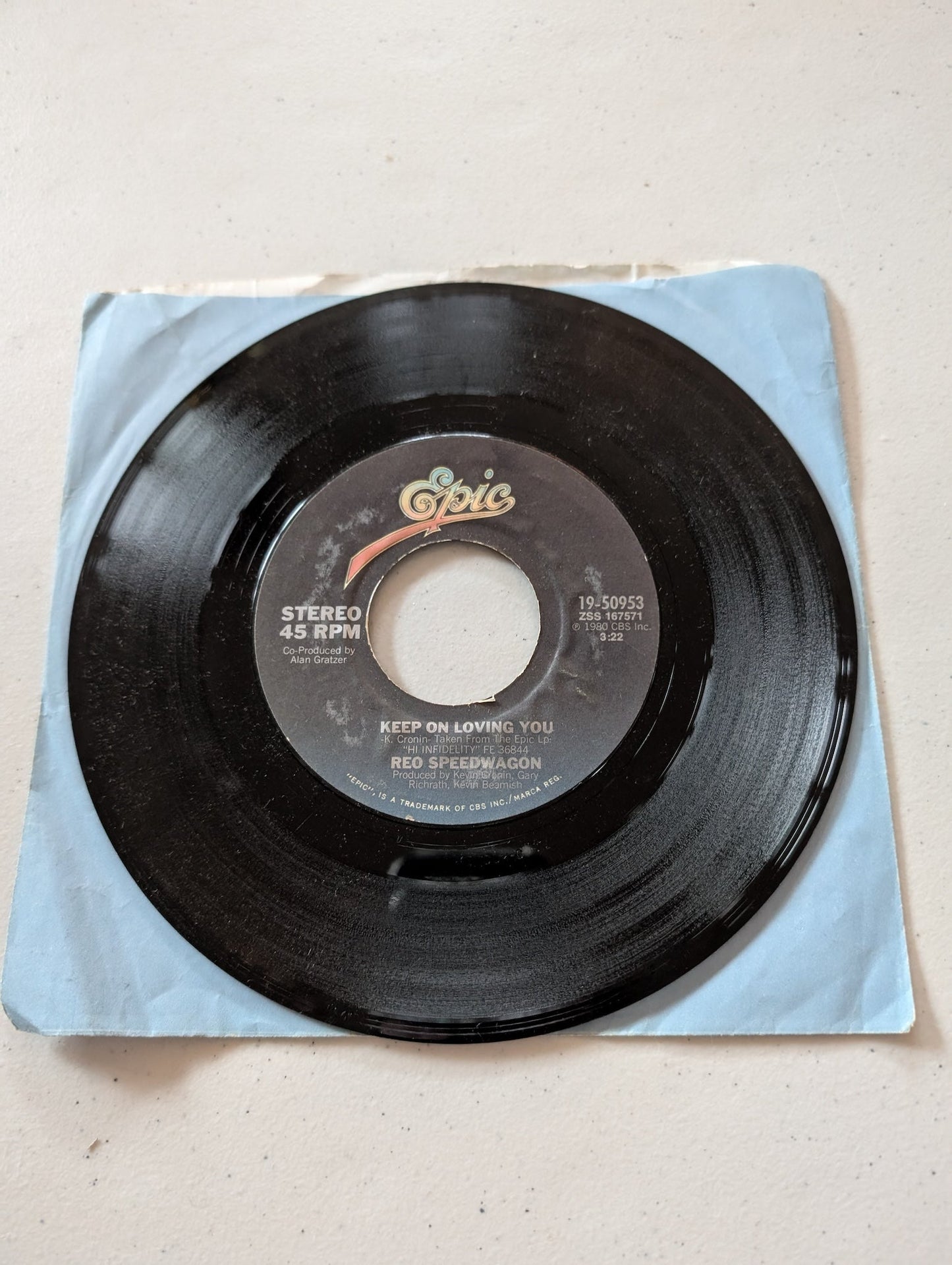 REO Speedwagon – Keep On Loving You-Follow My Heart (7 in, 45 RPM, Single, Vinyl Record Album)