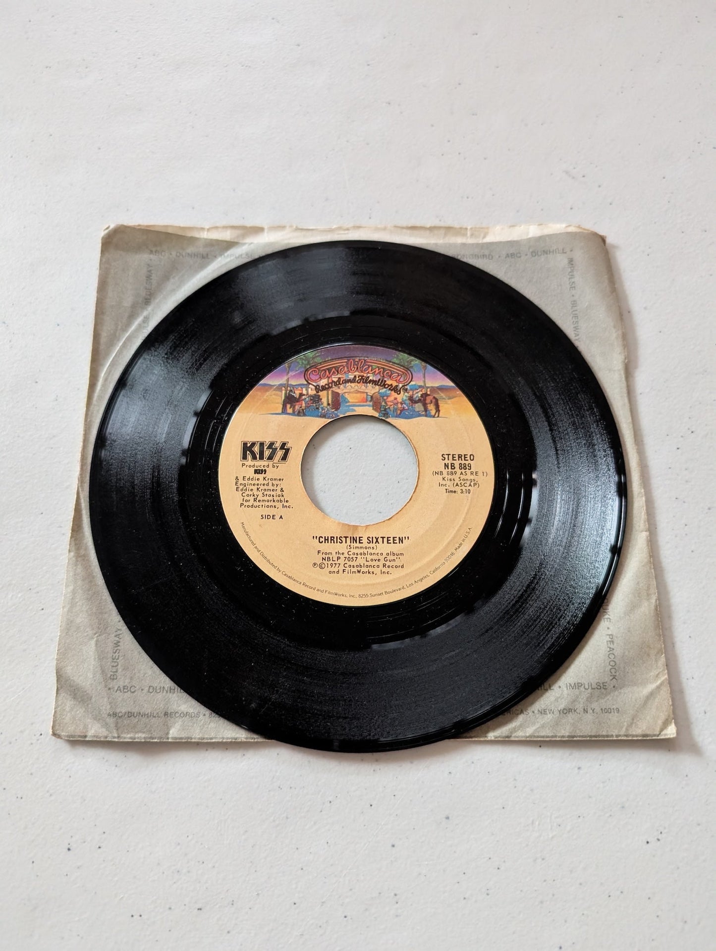 KISS - CHRISTINE SIXTEEN - SHOCK ME ON CASABLANCA (7 IN, 45 RPM, SINGLE, VINYL RECORD ALBUM)