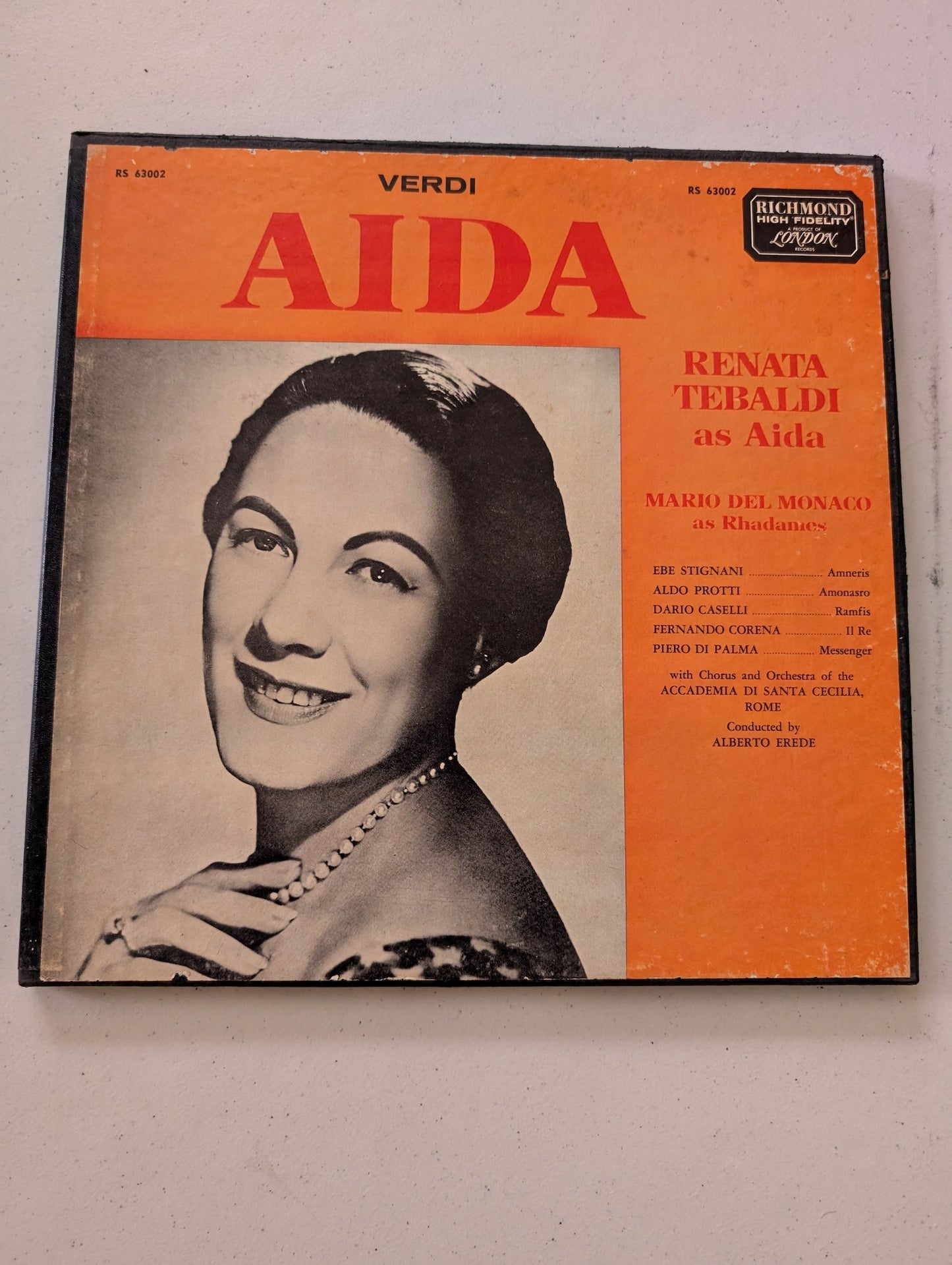 RENATA TEBALDI VERDI AIDA LONDON RICHMOND HIGH FIDELITY 3 LP BOX (VINYL RECORD LP ALBUM)
