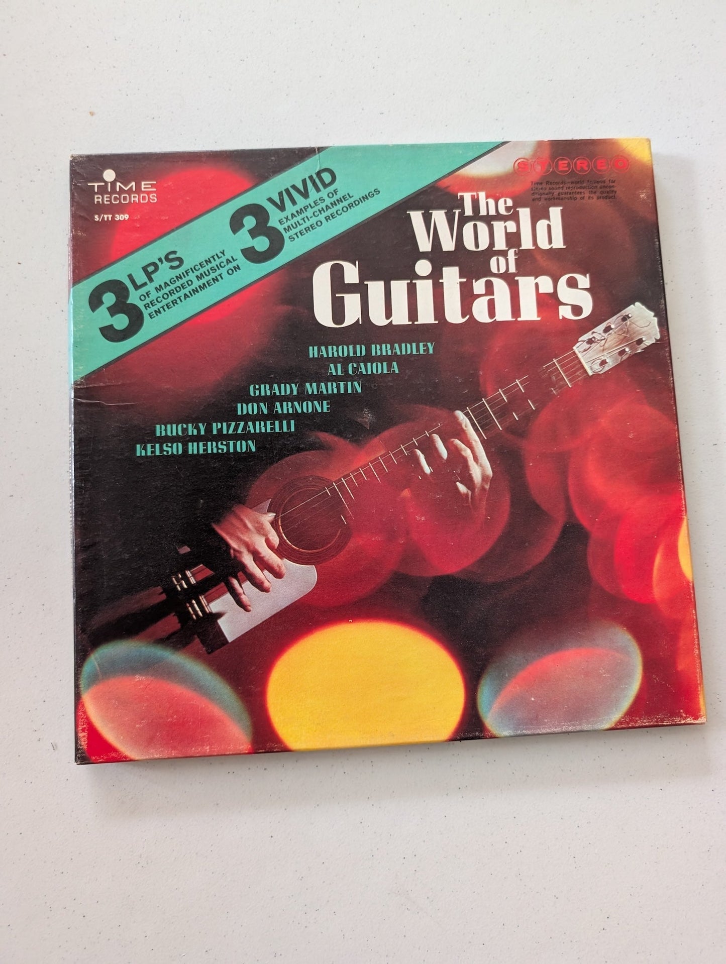 THE WORLD GUITARS BOX SET WITH MUSIC FROM: HAROLD BRADLEY AL CAIOLA GRADY MARTIN DON ARNONE BUCKY PIZZARELL KELSO HERSTON(VINYL RECORD LP ALBUM)