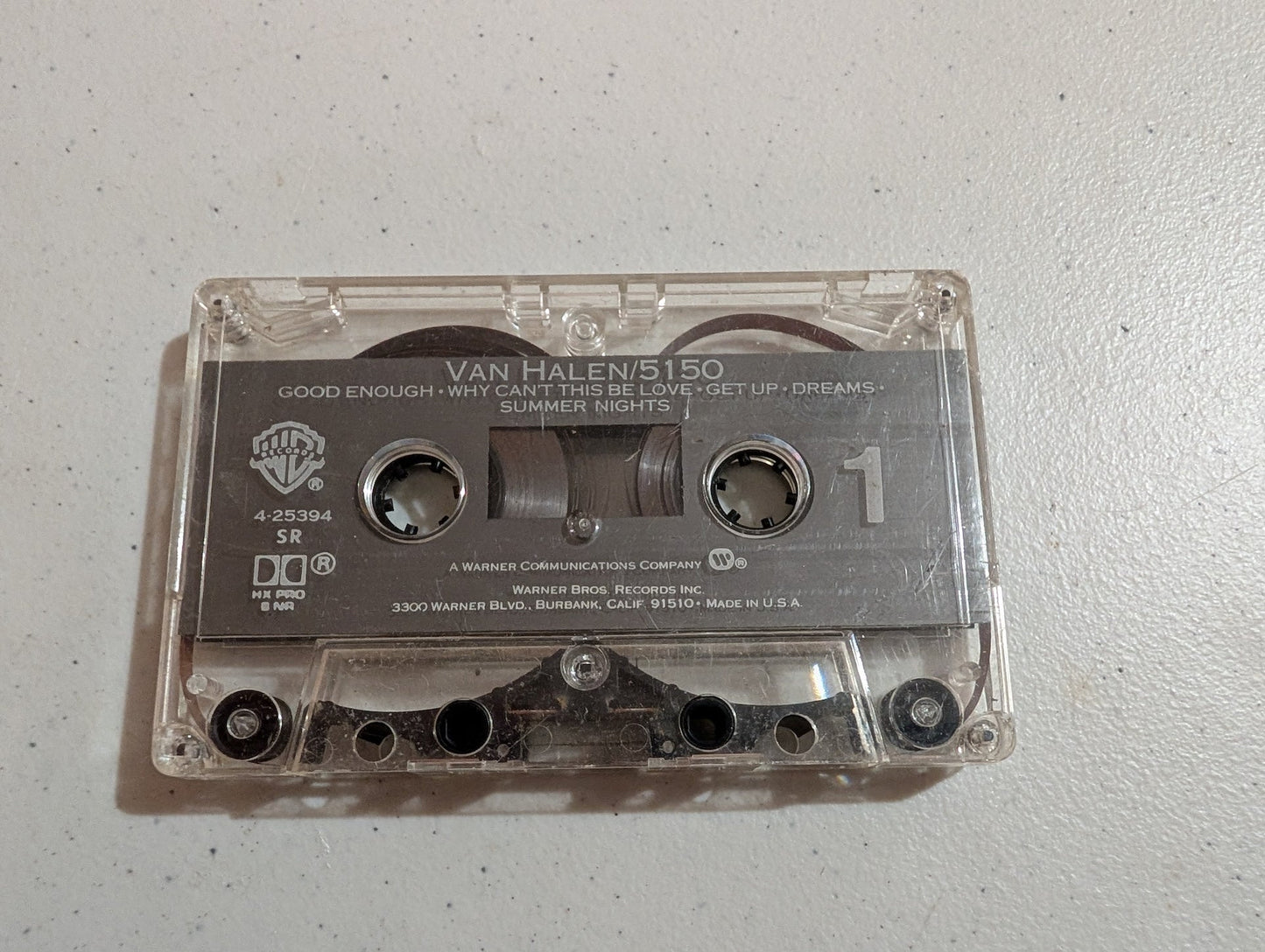 Van Halen 5150 Original 1986 Warner Brothers clear shell Dolby XH Pro Cassette - cassette only