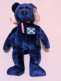 Wallace the Bear - Ty Beanie Baby (Blue, 2001, Plush Toy, Stuffed Animal, MWMT, Vintage, Retired)