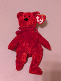 Sizzle the Bear - Ty Beanie Baby (Red, 2000, Plush, Toy, Stuffed Animal, MWMT, Vintage, Retired)