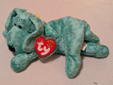 Azure the Dog - Ty Beanie Baby (Teal, 2000, Plush Toy, MWMT, Stuffed Animal, Vintage, Retired, Plushie)