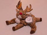 RUDOLPH THE REINDEER - TY BEANIE BABY (BROWN, WHITE, 1998, PLUSH TOY, MWMT, STUFFED ANIMAL, VINTAGE, RETIRED, PLUSHIE)