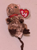 SQUEAK THE MOUSE - SMALL TY BEANIE BABY (BROWN, 2004, PLUSH TOY, MWMT, STUFFED ANIMAL, VINTAGE, RETIRED, PLUSHIE)