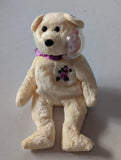 VIOLETTA THE BEAR - TY BEANIE BABY (CREAM, 2003, PLUSHIE, TOY, STUFFED ANIMAL, MWMT, VINTAGE, RETIRED)