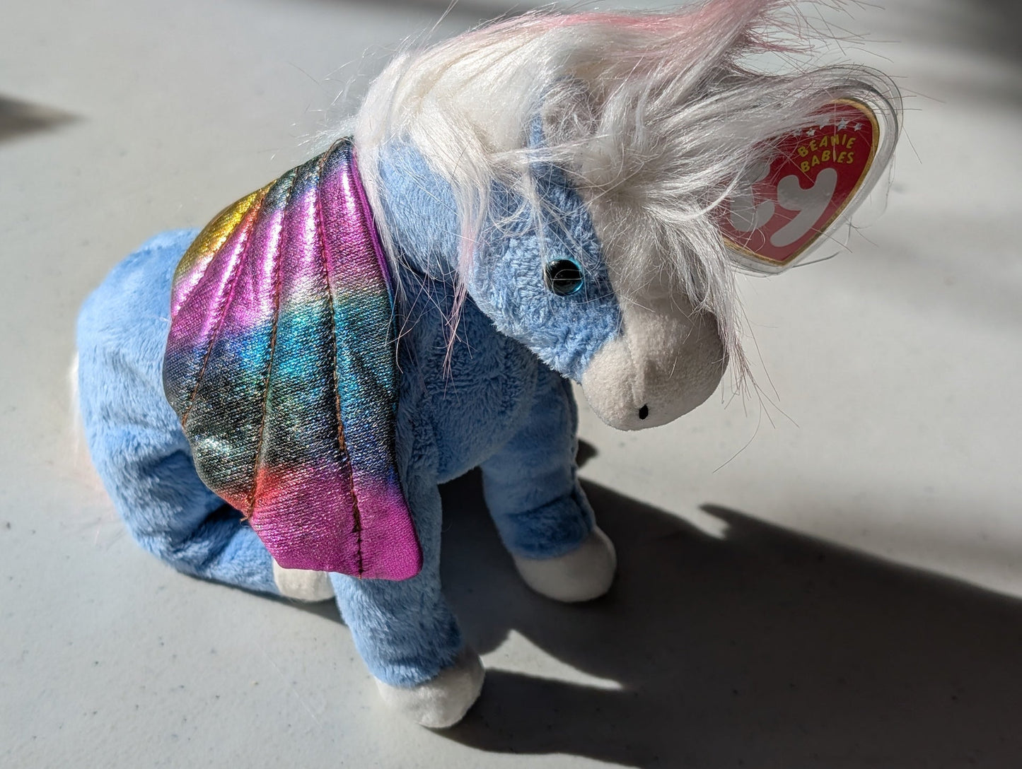 STAR THE PEGASUS - TY BEANIE BABY (BLUE, 1999, PLUSHIE, TOY, STUFFED ANIMAL, MWMT, VINTAGE, RETIRED)