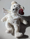 MISTLETOE THE ANGEL BEAR - TY BEANIE BABY (WHITE, 2001, PLUSHIE, TOY, STUFFED ANIMAL, MWMT, VINTAGE, RETIRED)