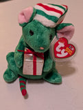 JINGLE THE MOUSE - TY BEANIE BABY (GREEN, 2006, MWMT, PLUSH, TOY, STUFFED ANIMAL, VINTAGE, RETIRED)